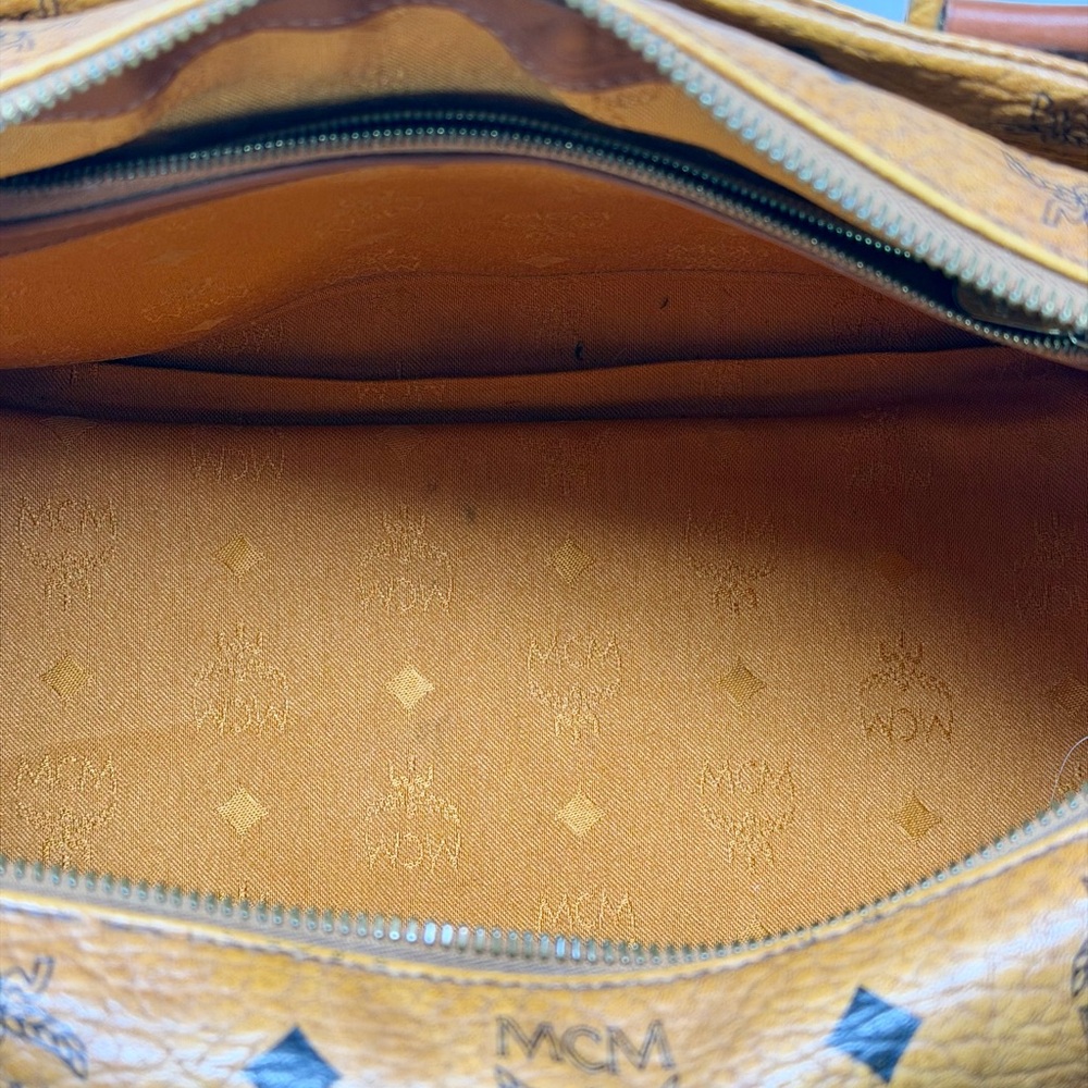 MCM Visetos Monogram Boston Women's Bag w/Crossbody Strap - Picture 10 of 11